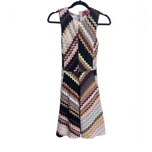$1740 MISSONI zigzag knit sheath sleeveless Dress 38 small s